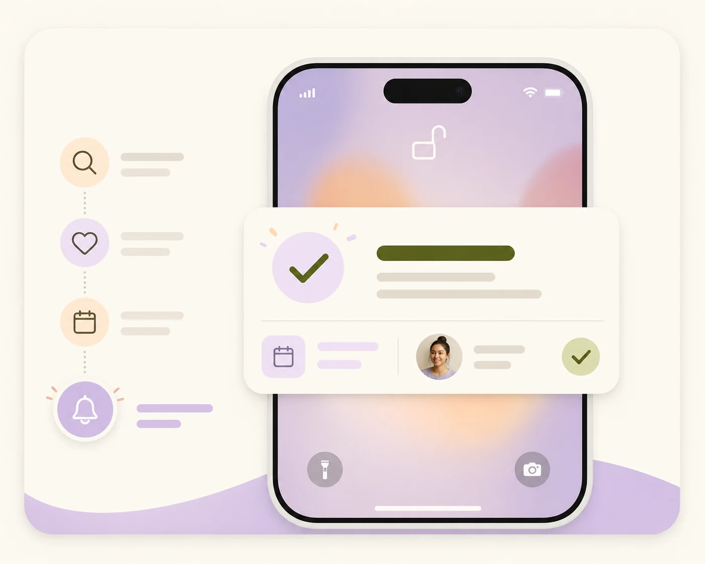 Confirmed booking notification screen