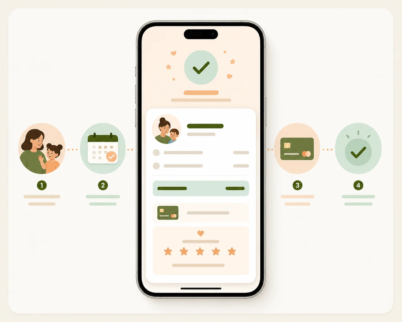 Receipt screen for a completed babysitting booking